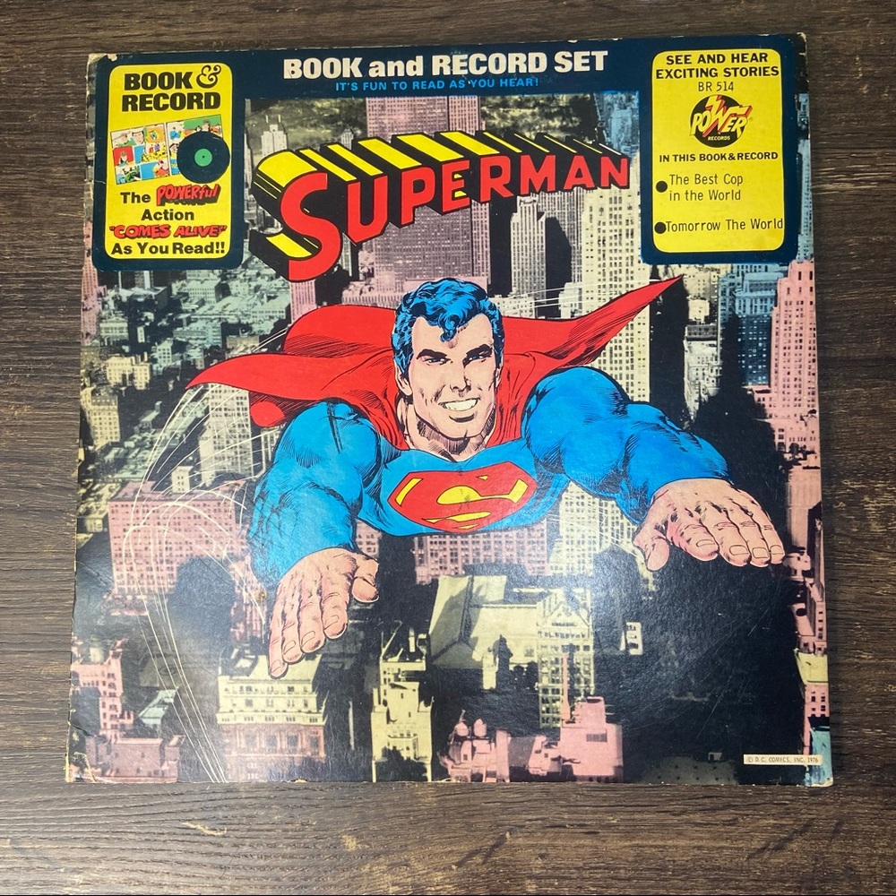Vintage 1976 Superman Comic Book and Record Set